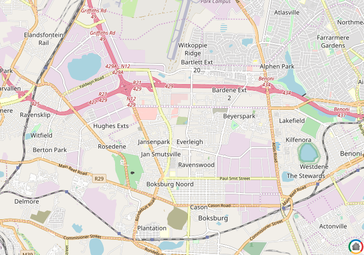 Map location of Eveleigh
